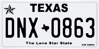 TX license plate DNX0863