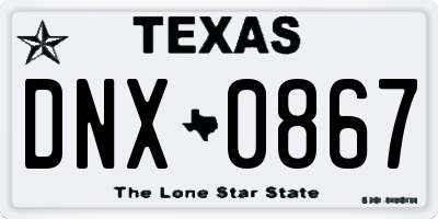 TX license plate DNX0867