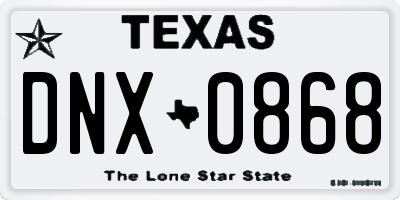TX license plate DNX0868