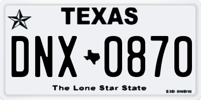 TX license plate DNX0870