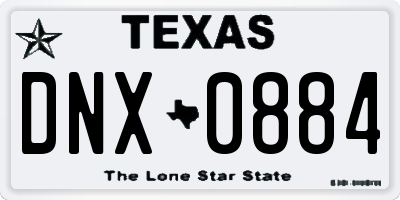 TX license plate DNX0884
