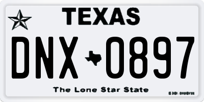 TX license plate DNX0897