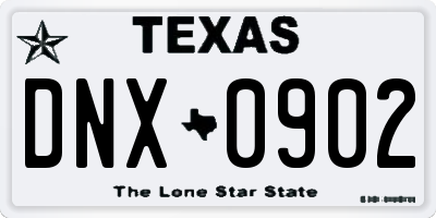 TX license plate DNX0902