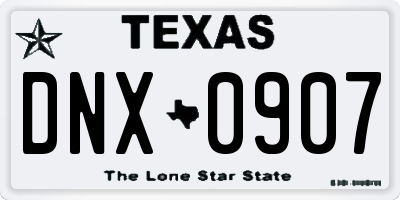TX license plate DNX0907