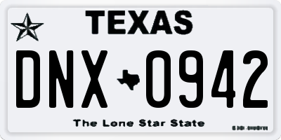 TX license plate DNX0942