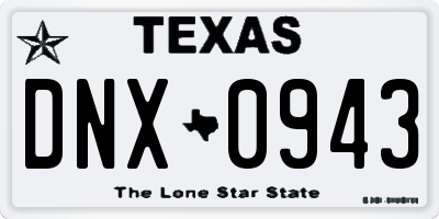 TX license plate DNX0943