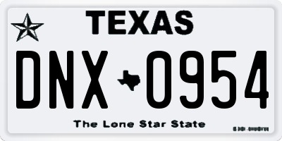 TX license plate DNX0954