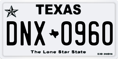TX license plate DNX0960