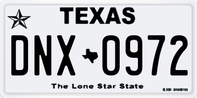 TX license plate DNX0972