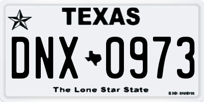 TX license plate DNX0973