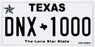 TX license plate DNX1000