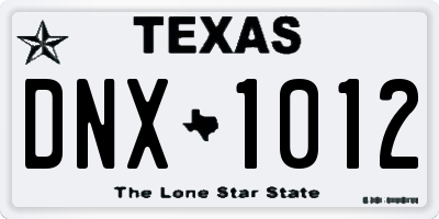 TX license plate DNX1012