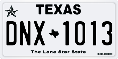 TX license plate DNX1013
