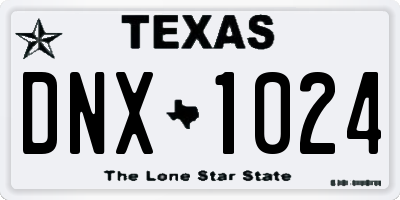 TX license plate DNX1024