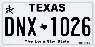 TX license plate DNX1026