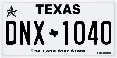 TX license plate DNX1040