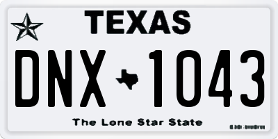 TX license plate DNX1043