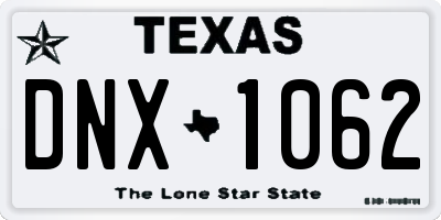 TX license plate DNX1062