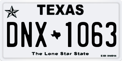 TX license plate DNX1063