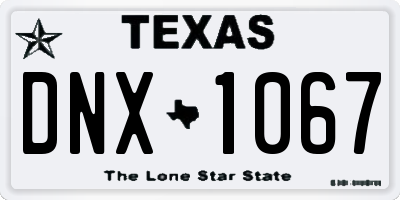 TX license plate DNX1067