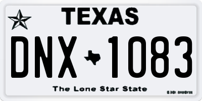 TX license plate DNX1083