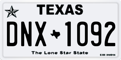 TX license plate DNX1092