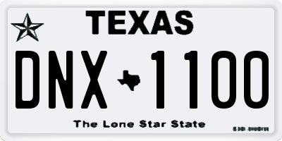 TX license plate DNX1100