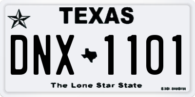 TX license plate DNX1101