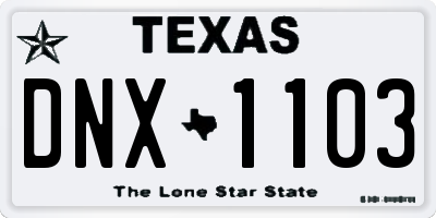 TX license plate DNX1103