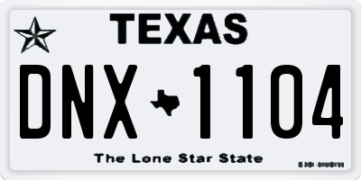 TX license plate DNX1104