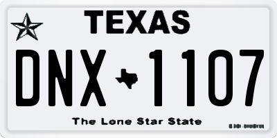 TX license plate DNX1107