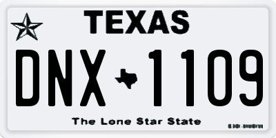 TX license plate DNX1109