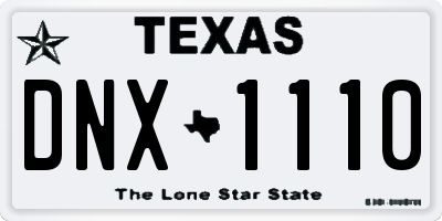 TX license plate DNX1110