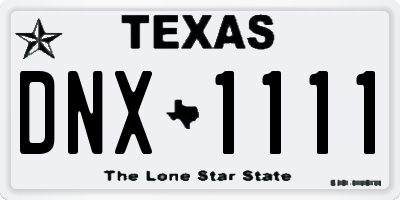 TX license plate DNX1111