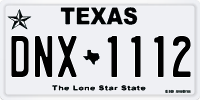 TX license plate DNX1112