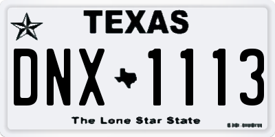 TX license plate DNX1113