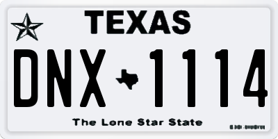 TX license plate DNX1114