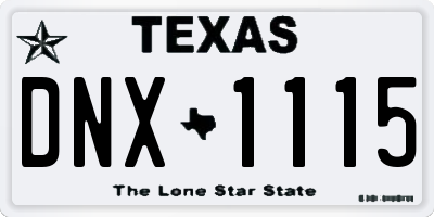 TX license plate DNX1115