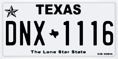 TX license plate DNX1116