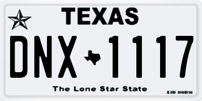 TX license plate DNX1117