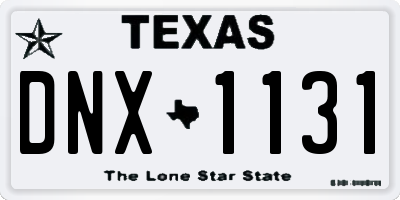 TX license plate DNX1131