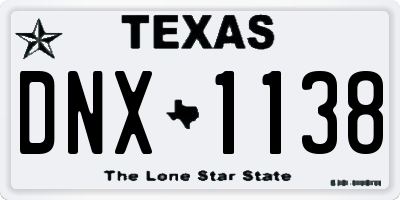 TX license plate DNX1138