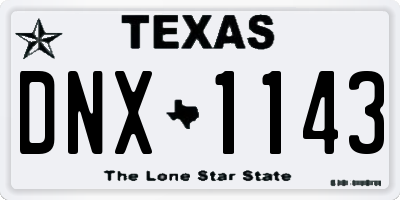 TX license plate DNX1143