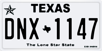 TX license plate DNX1147