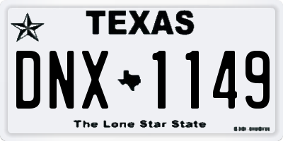TX license plate DNX1149