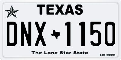 TX license plate DNX1150
