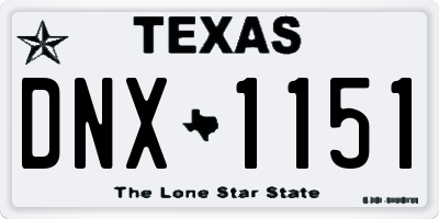 TX license plate DNX1151