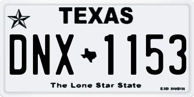 TX license plate DNX1153