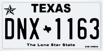 TX license plate DNX1163