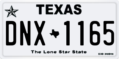 TX license plate DNX1165